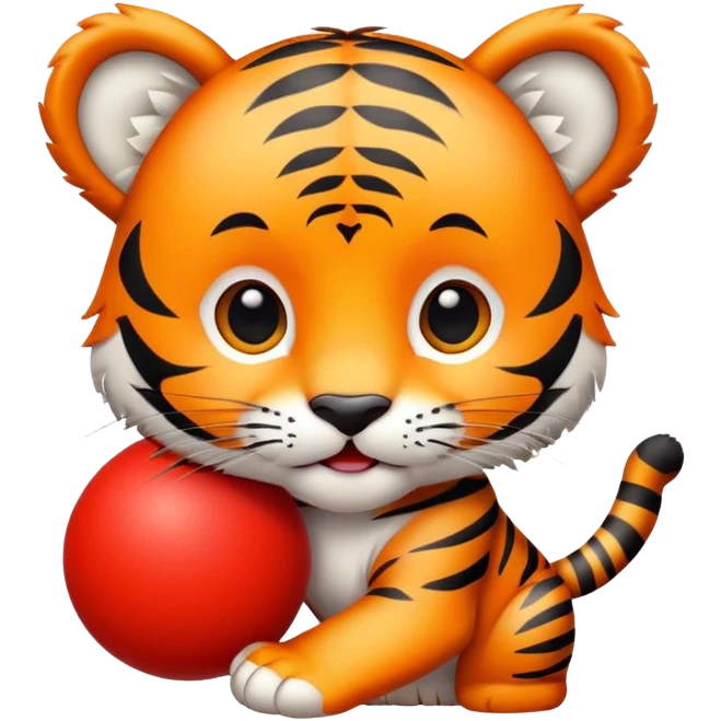 Tiger cub playing with ball emoji