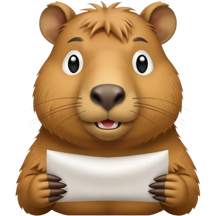 emoji of capibara eating white paper emoji