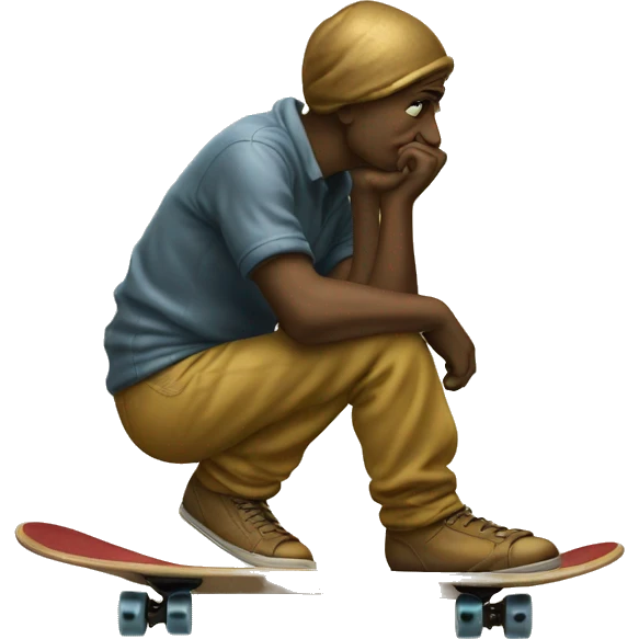 antique the Thinker on skateboard emoji