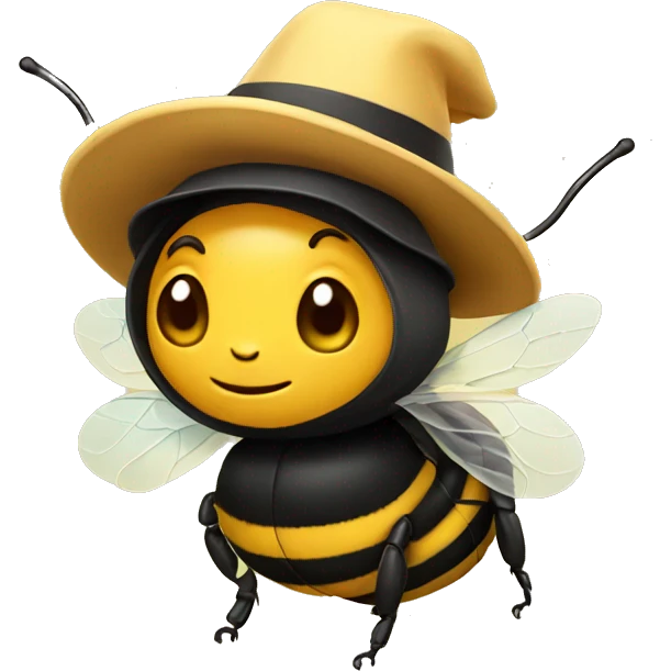 Bee with a hat emoji