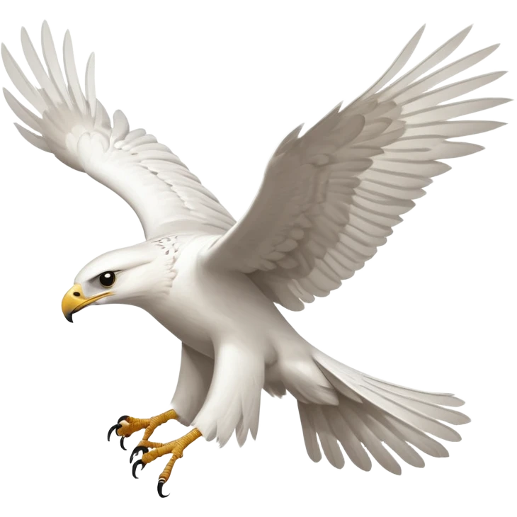 a completely white hawk flying emoji