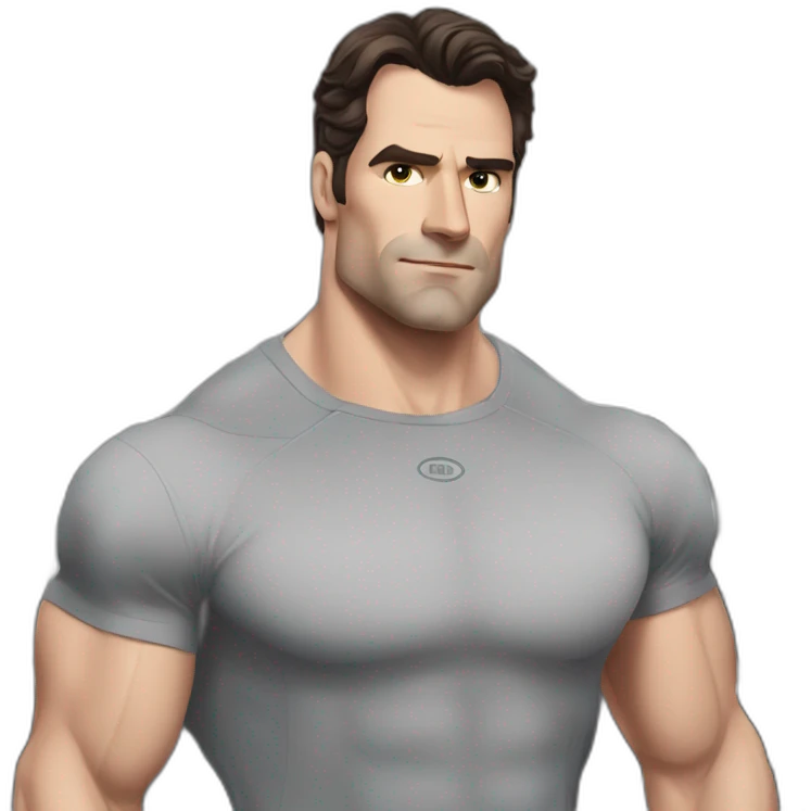Henry Cavil in the gym emoji