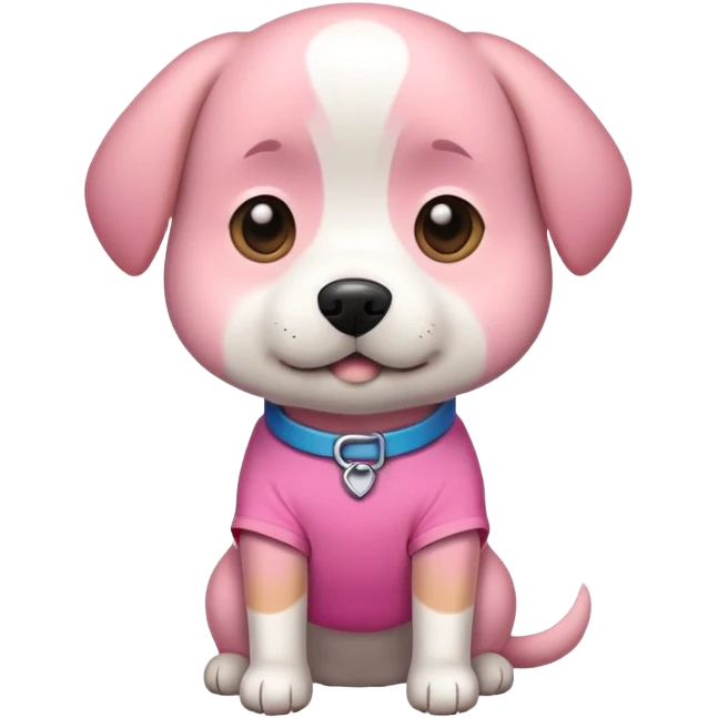 Dog with a pink shirt emoji