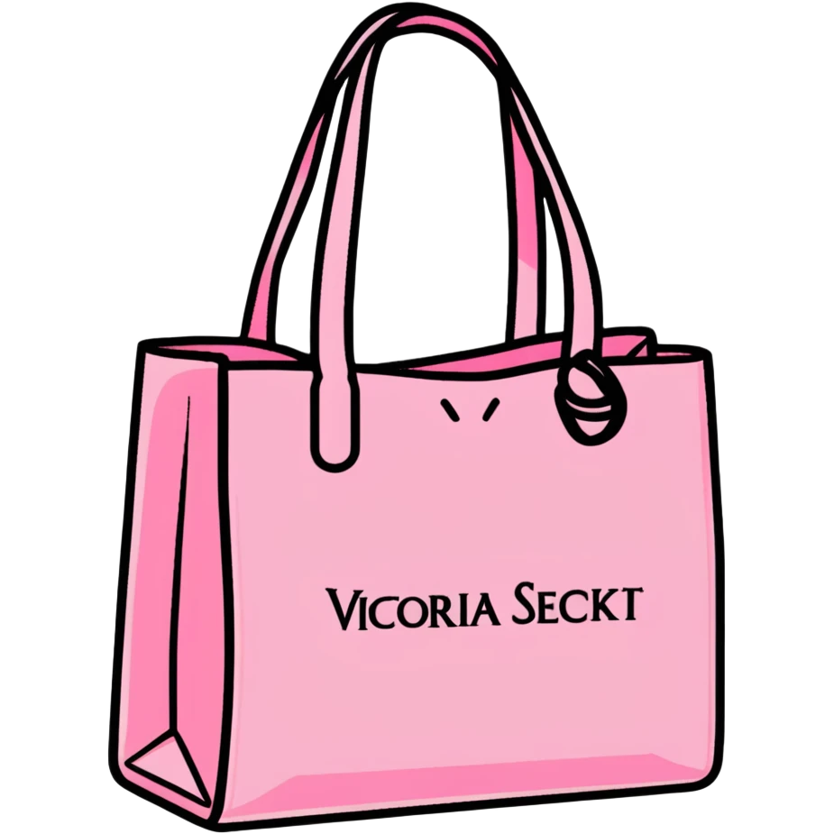 Victoria's Secret tote bag with logo in pink color emoji