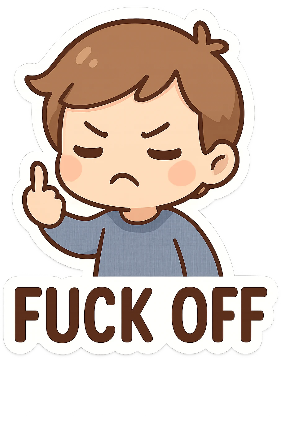 Fuck off text , remove background emoji