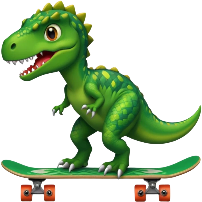 Dinosaur on a skateboard emoji