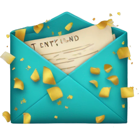 An envelope with confetti 
 emoji