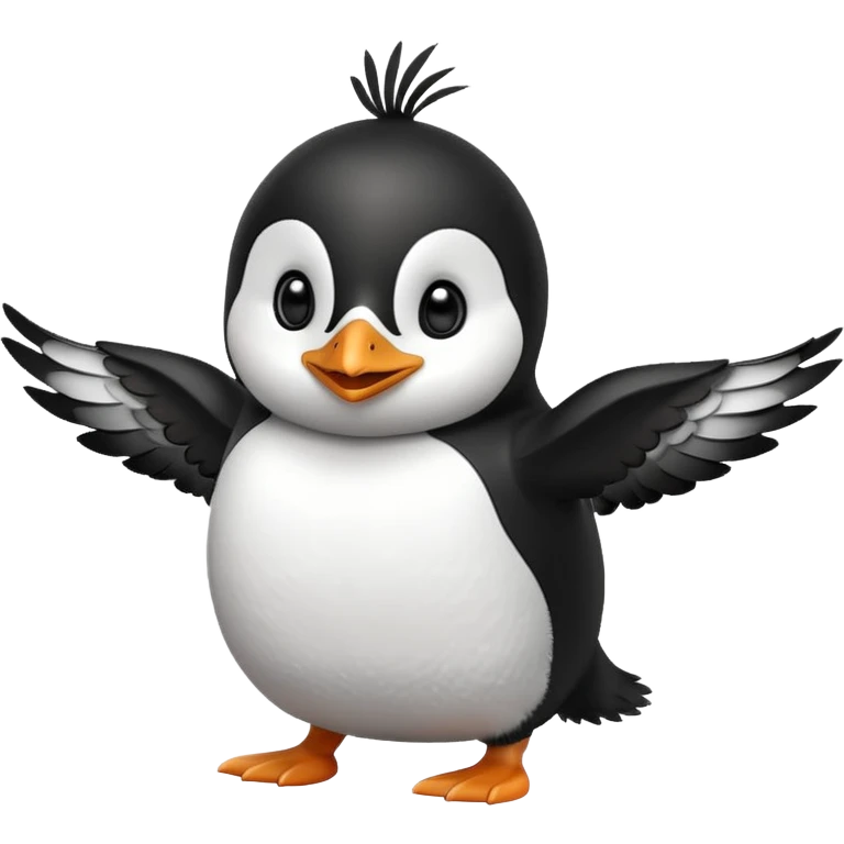 Gloria the penguin from Happy Feet, smiling and flapping her wings emoji