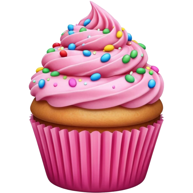 Cupcake with pink icing emoji