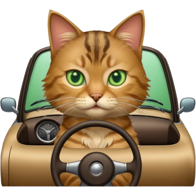 Un chat qui conduit une voiture emoji