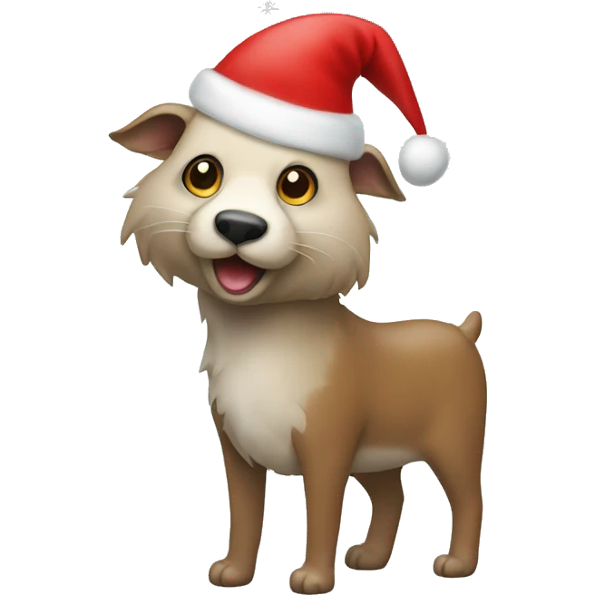 Christmas animal with santa’s head emoji