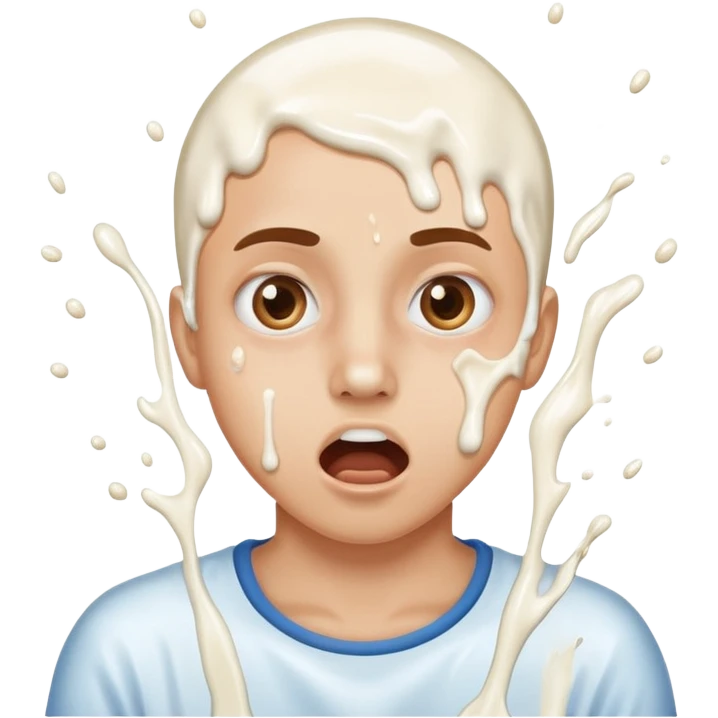 Milk splashed on face emoji