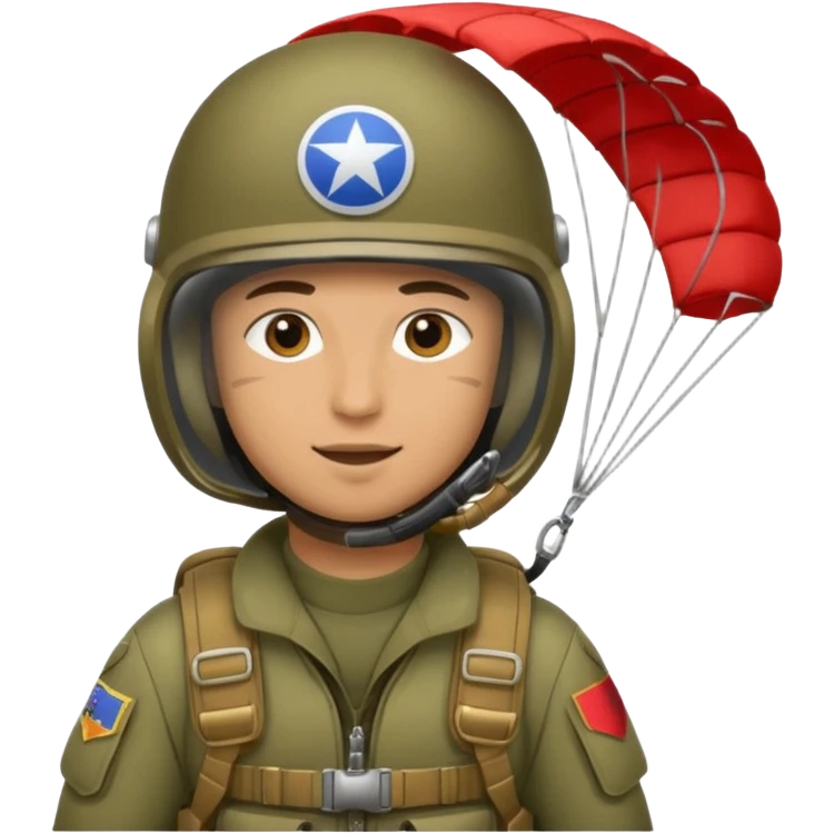  parachutiste militaire avec parachute emoji