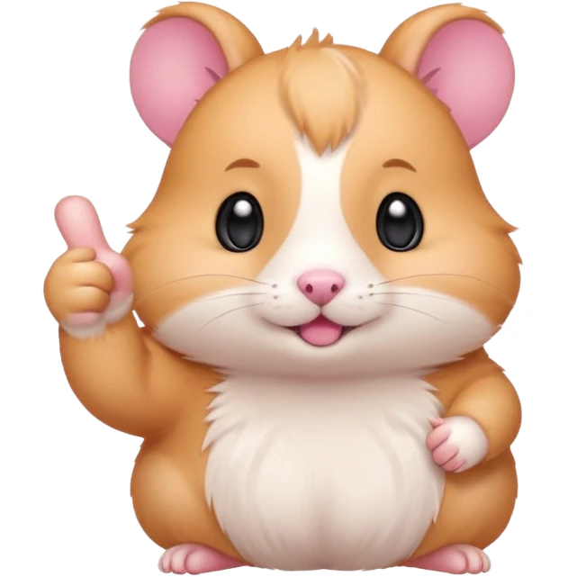 cute simple cartoon pink hamster paw giving a thumbs up, chibi emoji style, isolated emoji