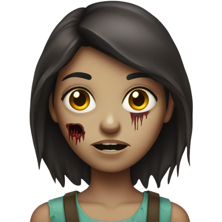 brunette girl zombie  emoji