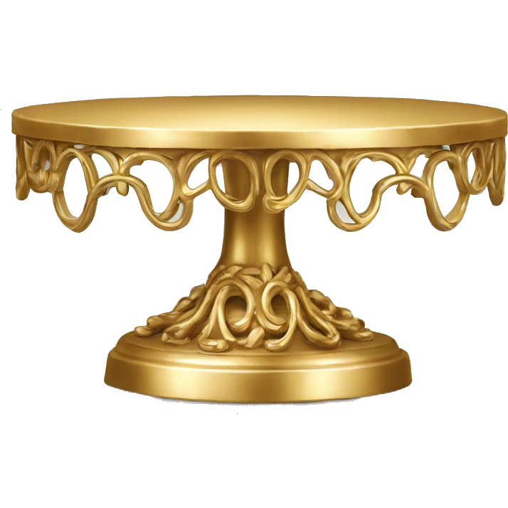 Realistic metallic gold ornate cake stand. emoji