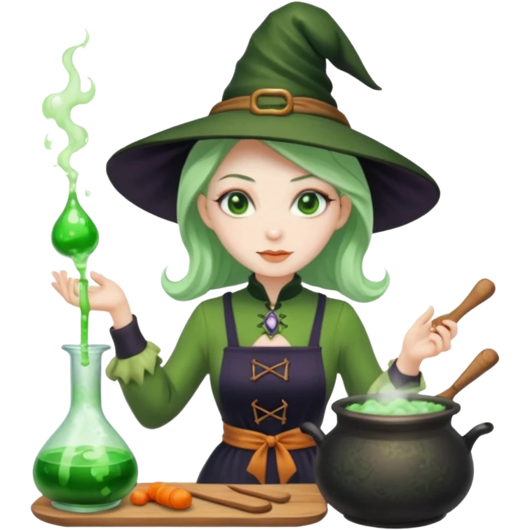 green witch cooking potion emoji
