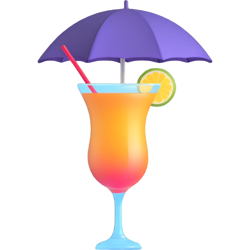 fancy cocktail with umbrella emoji