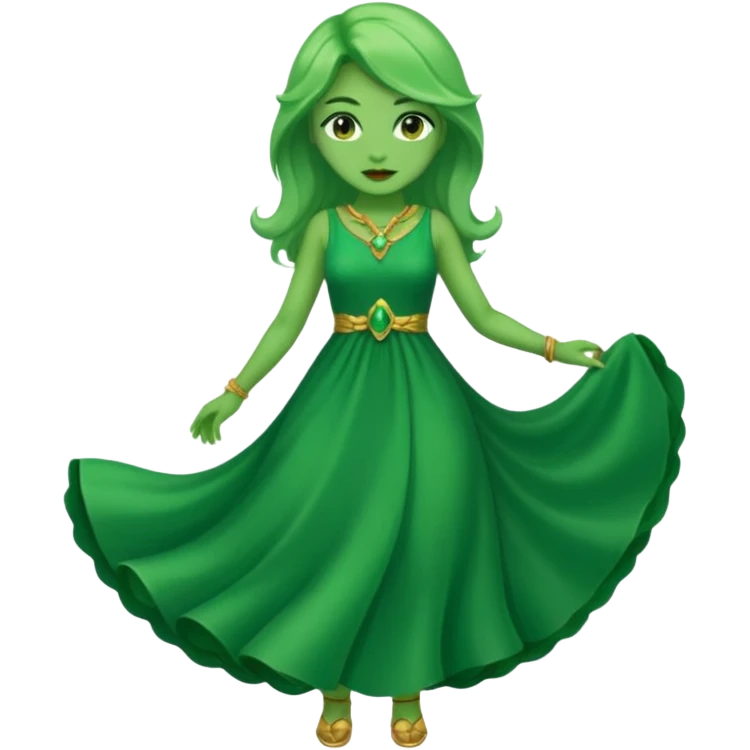 green dress character. emoji