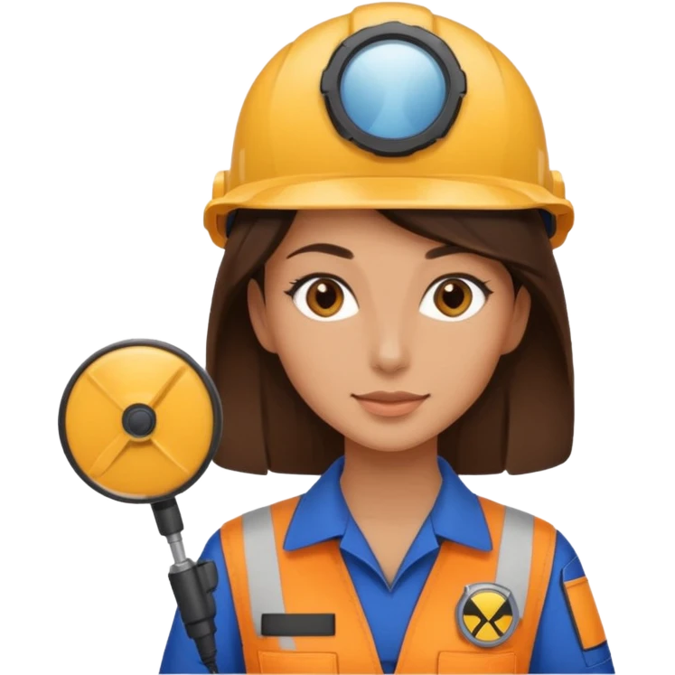opérateur contrôle non destructif féminin brune emoji