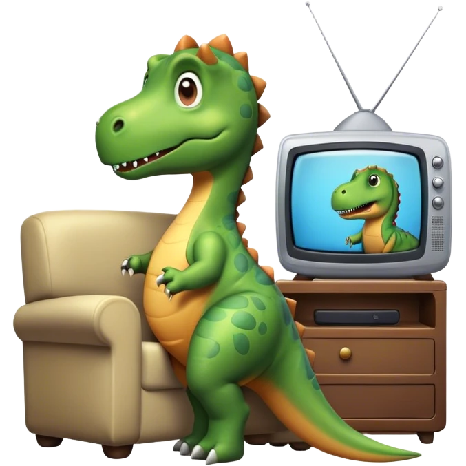 A dinosaur with a tv emoji