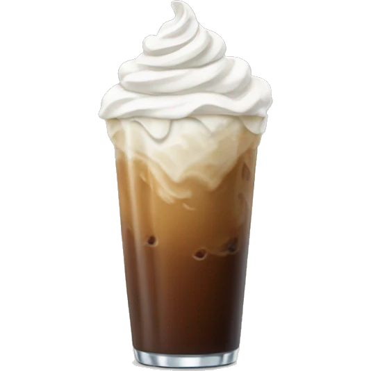 Iced coffee with whip cream emoji