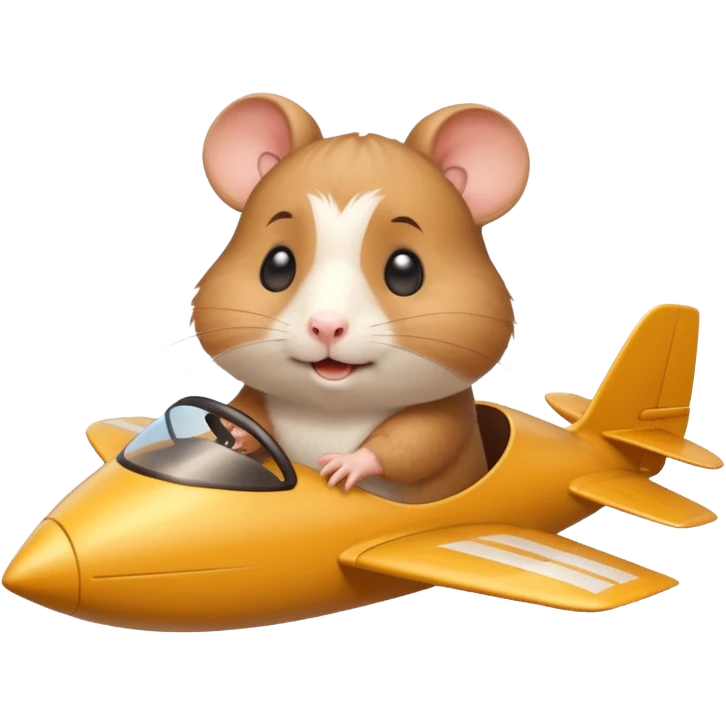 hamster driving flying glider emoji