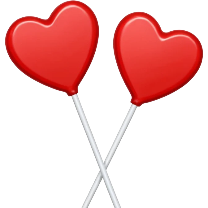 2 Christmas red heart-shaped lollipops with white "S" logo emoji