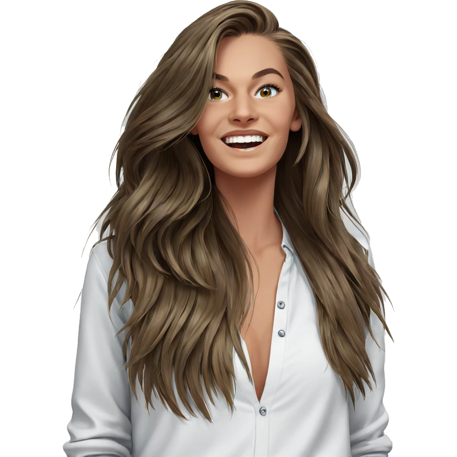 smiling girl with long hair emoji