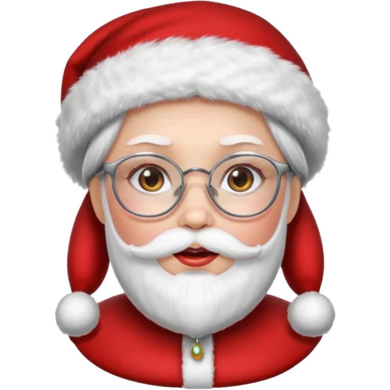 female santa claus wearing glasses emoji