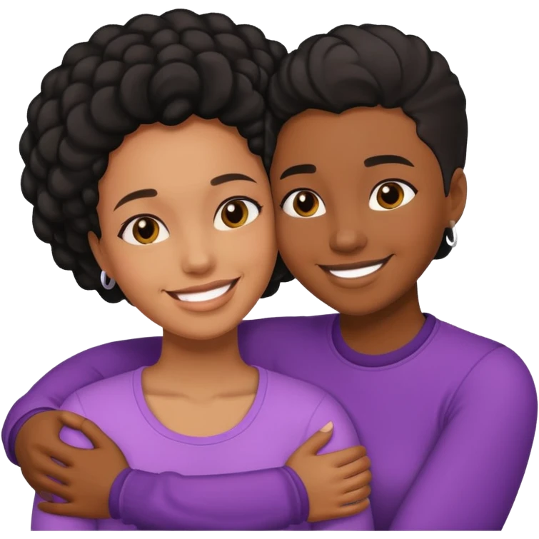 Black lesbians masc and feminine couple  emoji