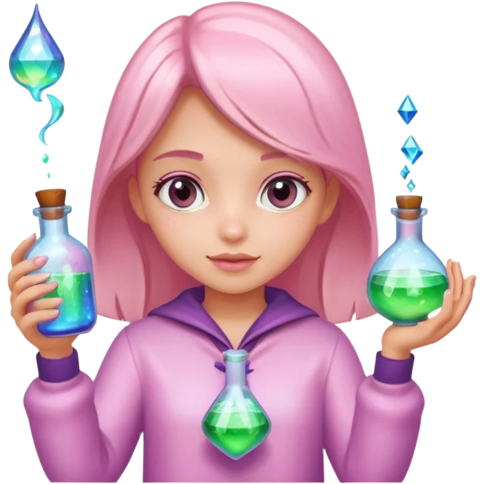 Soft pink magic potion girlie emoji