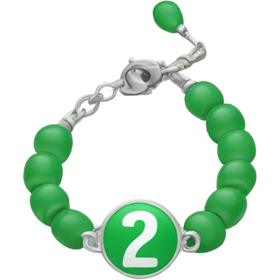 Green bracelet that says 27 on it emoji