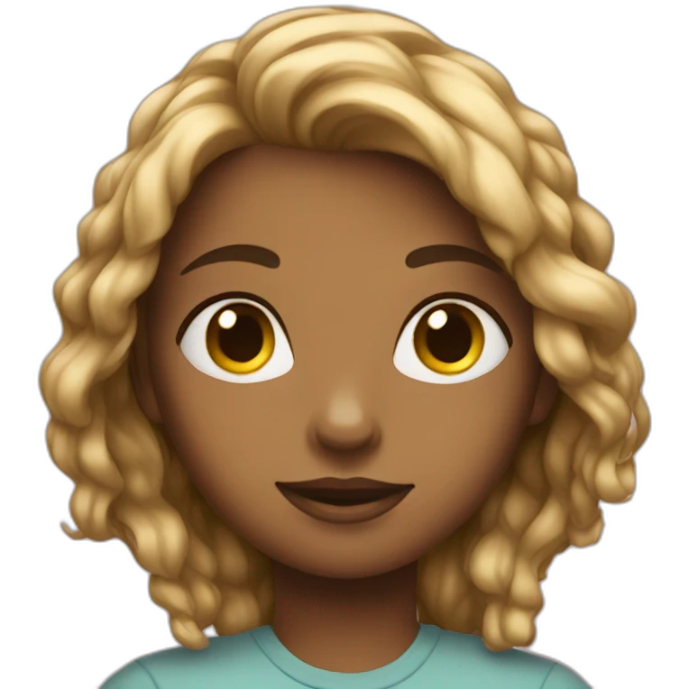 Girl with big emoji