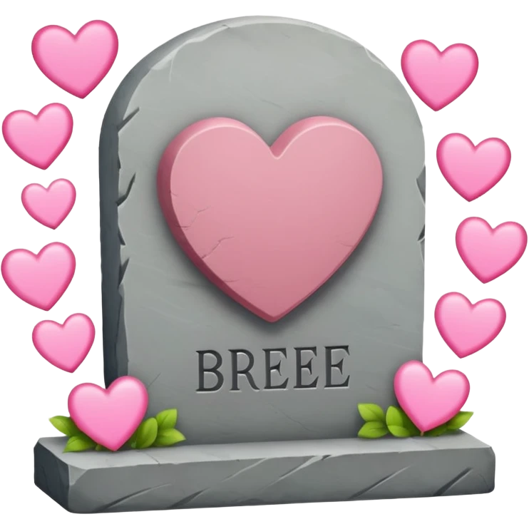 Headstone that says BREE’S DIGNITY with pink hearts emoji