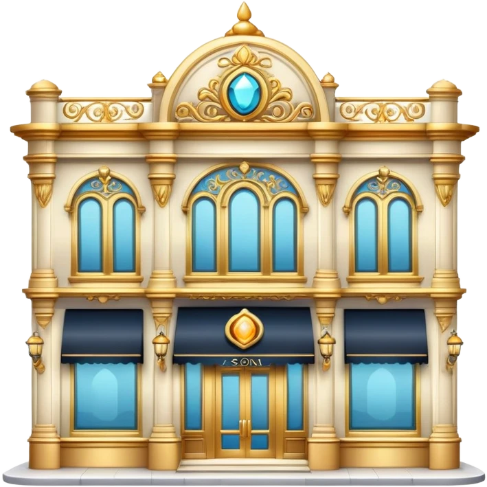Elegant jewelry store building with display windows emoji