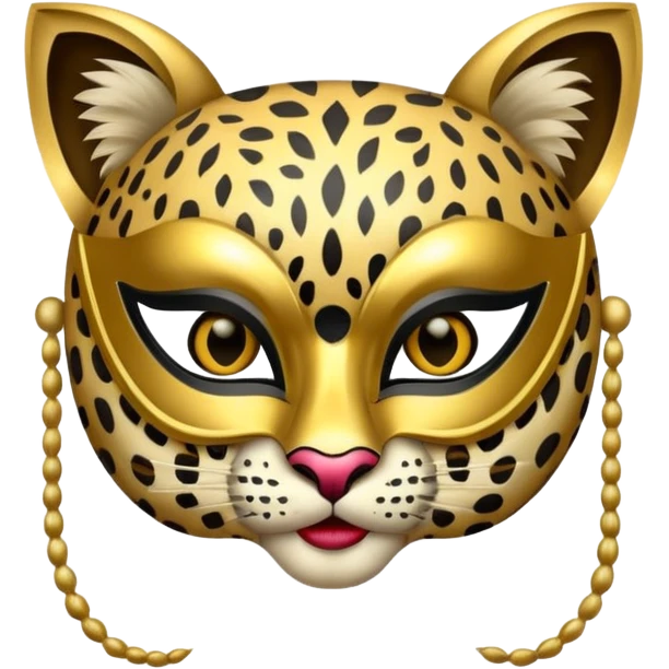 leopard with glamorous masquerade mask emoji