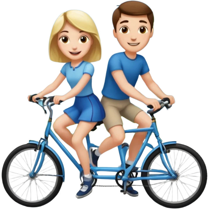 Girl and guy riding a bicycle emoji
