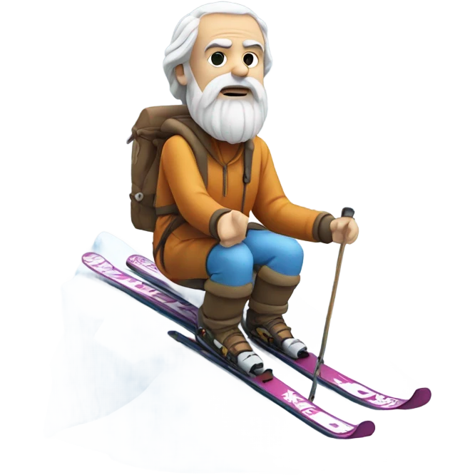 Socrates on mountain skis emoji