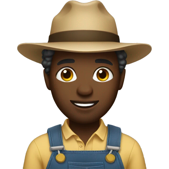Black man farming emoji