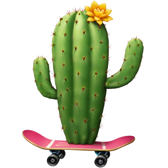 A cactus is skateboarding emoji