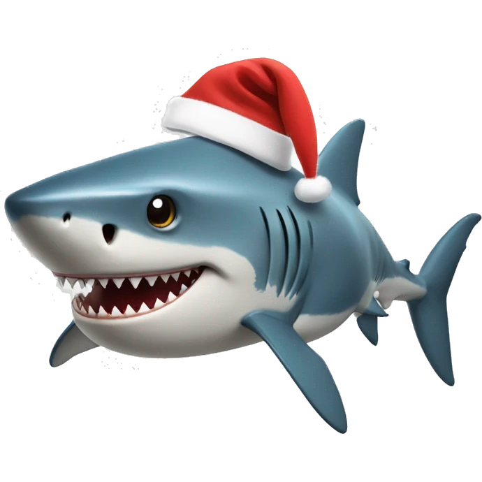 Shark with a Santa hat  emoji