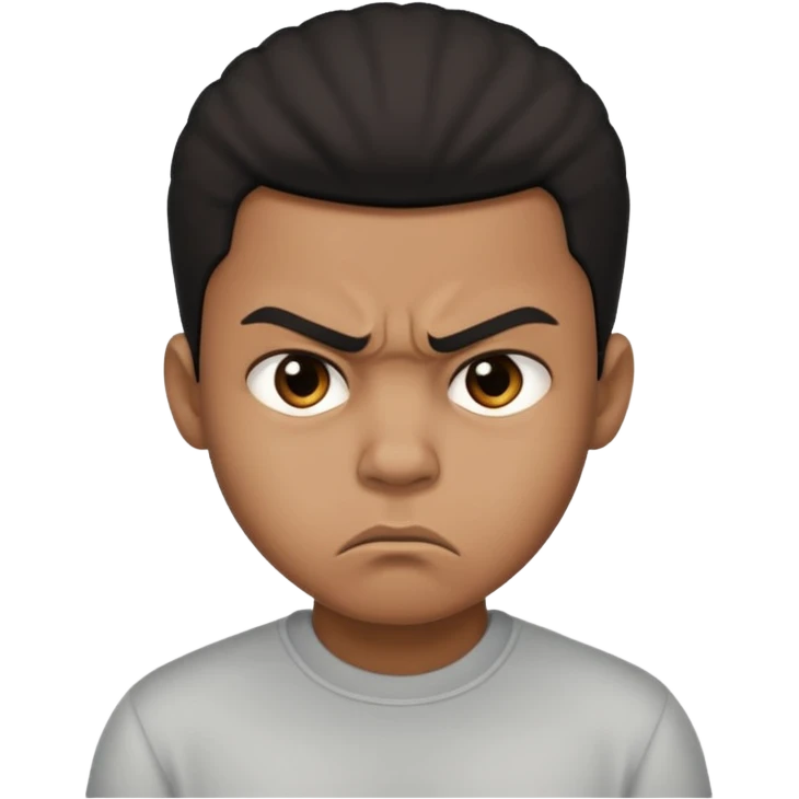 Angry  Mad black boy with low taper  emoji