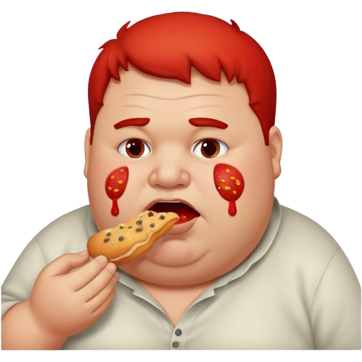 Fat guy eating food emoji