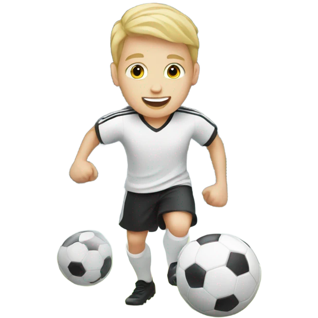 white kid playing soccer  emoji