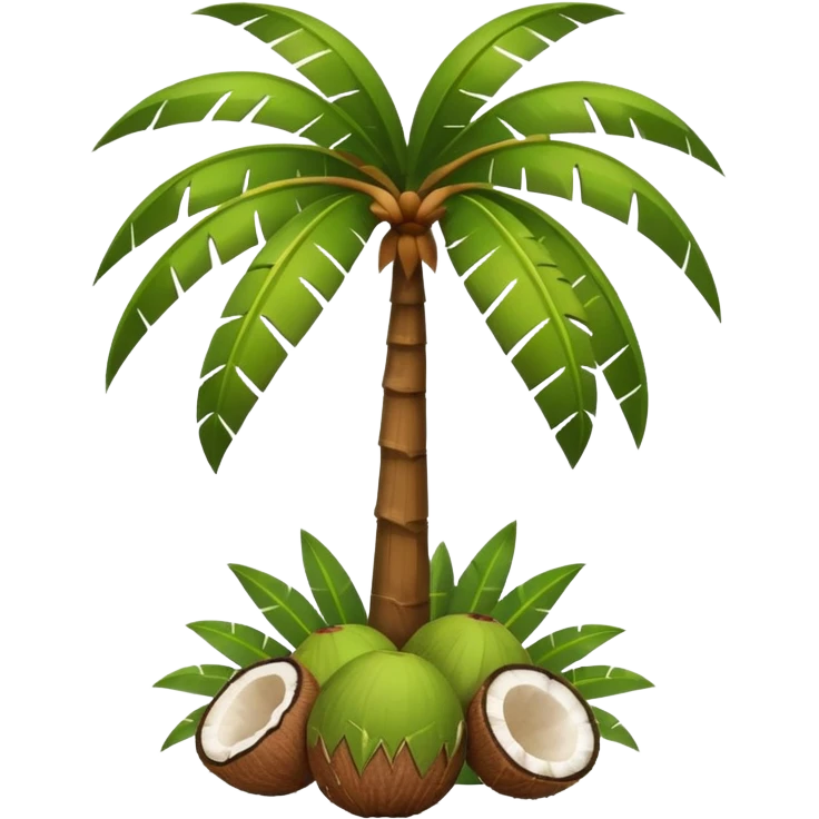 coconut tree with coconuts below emoji