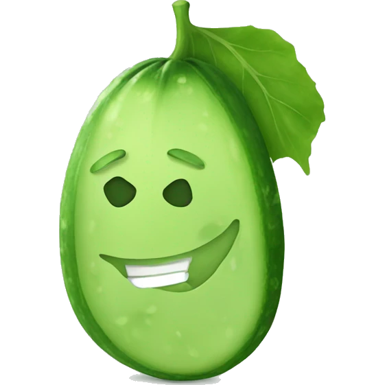 Smiley relaxing wearing cucumbers emoji