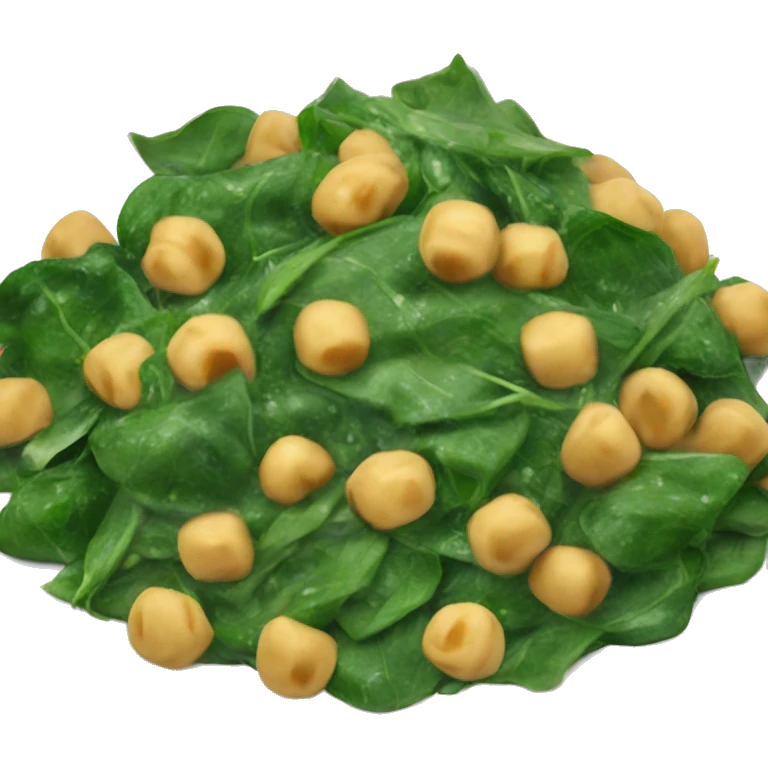 large chickpea bowl with spinach emoji