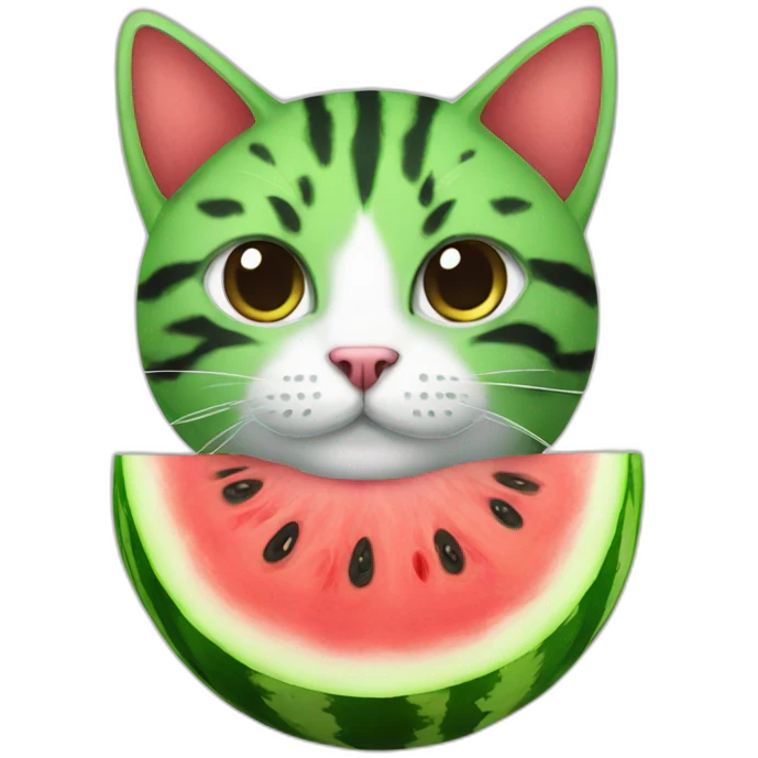 Watermelon cat emoji