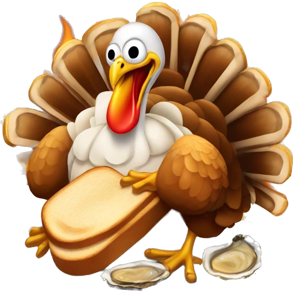Turkey with Burning toast + oysters emoji
